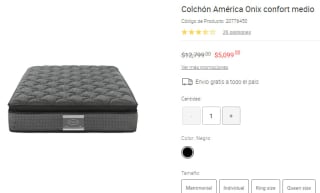 Colchon America Onix por $5099 en Liverpool