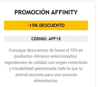 15% descuento en seleccionados marca Advance