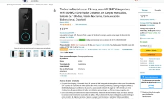 Timbre Inalámbrico con Cámara aosu HD 5MP Videoportero por solo 115,56€