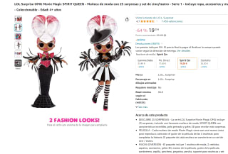 Muñeca de moda con 25 sorpresas y set de cine/teatro, LOL Surprise OMG Movie Magic Spirit Queen por 19,20€
