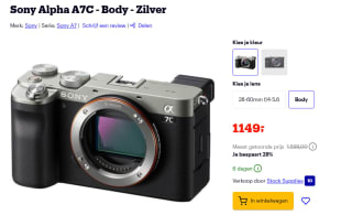 Sony Alpha A7C Zilver voor €1.149 bij Bol