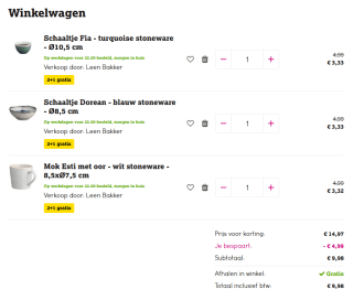 2+1 gratis op servies dorean, esti en fia bij Leen Bakker