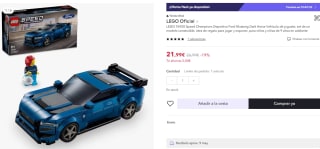 Lego 76920 Speed Champions Deportivo Ford Mustang Dark Horse por 21,99€ (cuenta nueva 13,19€ APP)