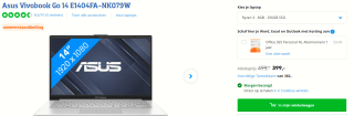 ASUS Vivobook Go 14 E1404FA-NK079W 14'' Laptop voor €399 bij Coolblue