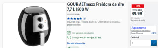 Freidora de aire 7,7 L 1800 W GOURMETmaxx por 49.99€