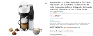 Nespresso De'Longhi Vertuo Lattissima ENV300.W por 199,95€