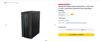 PC gaming - Lenovo IdeaCentre Gaming 5 17IAB7 por 794€