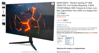 KROM KERTZ Monitor Gaming 27" RGB 200HZ IPS, 1ms Tiempo Respuesta por 93,40€