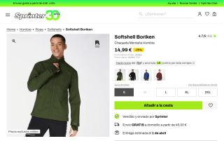 Chaqueta Borkien Softshell Montaña Verde por 14,99€