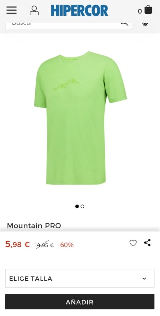 Camiseta de hombre Mountain PRO por 5,98€.