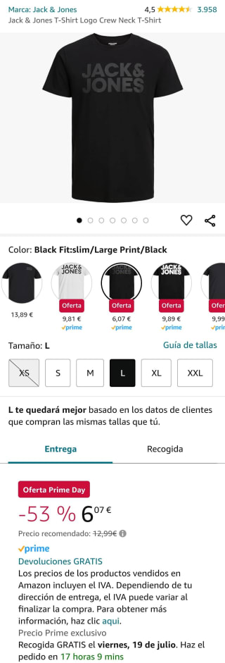 Camiseta Jack&Jones Logo Crew Neck por 6,07€