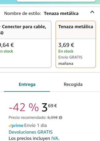 Nano Cable 10.31.0101 Tenaza metálica de crimpar por 3,69€.