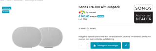 Sonos Era 300 duopack voor €679 bij Anto Beeld en Geluid