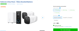 Eufycam 2 Duo Pack + Video Doorbell Battery voor €309 bij Coolblue
