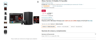 Consola Xbox Series X Diablo IV bundle por 439€ amazon