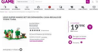 LEGO Super Mario Set de Expansión Casa-Regalo de Yoshi 71406 por 19,99€