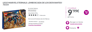 Lego Marvel Eternals: ¡Emboscada de los Desviantes! 76154 por 9,99€