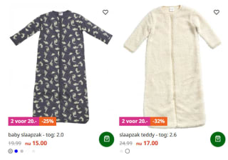 2 baby slaapzakken voor €20 bij terStal