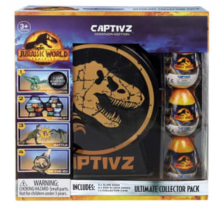 Porta dinos + 3 huevos Jurassic World por 19,99€.