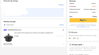 Olla a presión 5 litros 22cm desde España por 24,37€