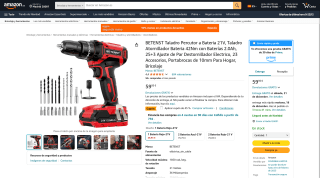BETENST Taladro Percutor a Batería 21V por 32,97€