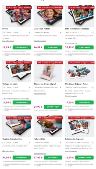 -44% en Fotos desde Myposter.