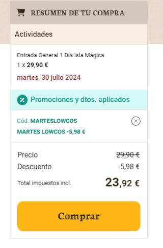 20% descuento en tus entradas de Isla Mágica los Martes
