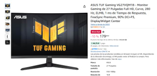 Monitor ASUS TUF Gaming VG27VQM1B 27" LED FullHD 280Hz FreeSync Premium Curvo por 179€