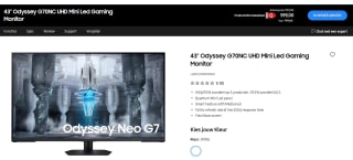 Samsung Odyssey Neo G7 G70NC 43" 4K Mini Led Gaming Monitor voor €599 bij Samsung