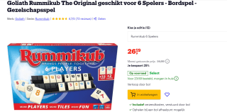 Rummikub the original voor 6 personen voor €26,19 bij Bol