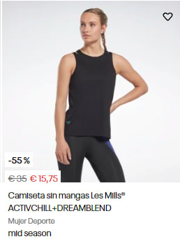 Hasta 55% dto en Reebok