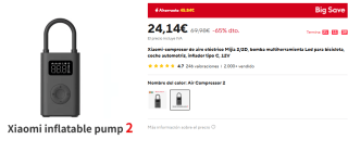 Xiaomi-compresor de aire eléctrico Mijia 2D por 23,74€ y el 2 por 24,14€