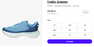 Zapatillas de Mujer Under Armour Infinite por 45€