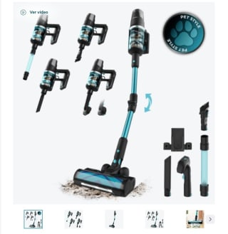 Cecotec Conga Rockstar 9500 Lunar Pet Flex Aspirador Vertical por 199€.