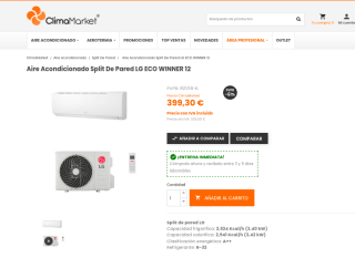 Aire Acondicionado Split de Pared LG ECO WINNER 12 por 399,30€