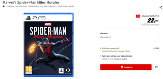 Spider-Man Miles Morales (PS5) voor €22 bij Media Markt