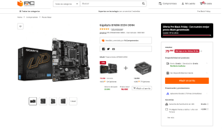 Pre Black Friday Gigabyte B760M DS3H DDR4 por solo 79,99€