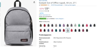 Eastpak Out Of Office sunday grey voor €23,94 bij Amazon