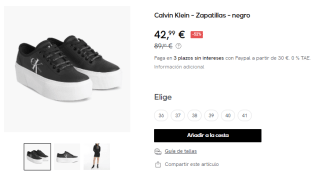 Calvin Klein - Zapatillas plataforma por 42,99€