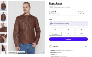 Pepe Jeans Chaqueta cuero Peter por 73€