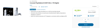 Sony PlayStation 5 Slim 1TB Digital por $6,137 en Sam's Club