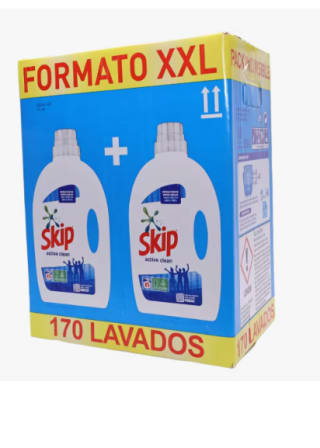 Skip Detergente Líquido Pack Ahorro Active Clean 170 lavados 85x2 por 11.84€