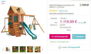 Kidkraft Ridgeview speeltoren met glijbaan en schommel voor €1052,79 bij Pink or Blue