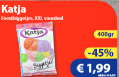 Katja Feest Biggetjes XXL 400 gr voor €1,99 bij Die Grenze