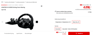 Logitech Racing stuurwiel Driving Force Xbox One/PC zwart voor €219 bij Mediamarkt