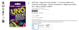 UNO Flip Juego de Cartas Familiar por 7,05€