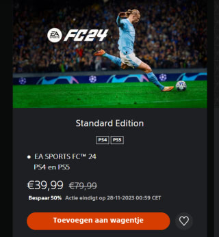 EA FC 24 (PS5) voor €39,99 in de Playstation Store
