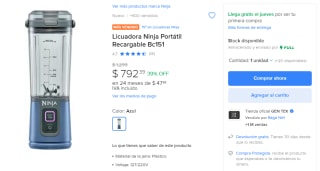 Licuadora Ninja Portátil BC151 por $792 | Rebaja Mercado Libre