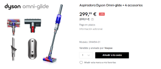 Aspiradora Marca Dyson Omni-glide + 4 accesorios por 299.99€