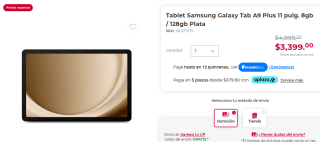 Cupón Office Depot: Samsung Galaxy Tab A9 Plus 128GB por $3,095 (agregando algo de $102)